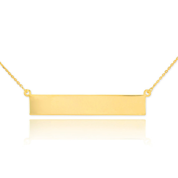 14k Gold Engravable Name Bar Necklace