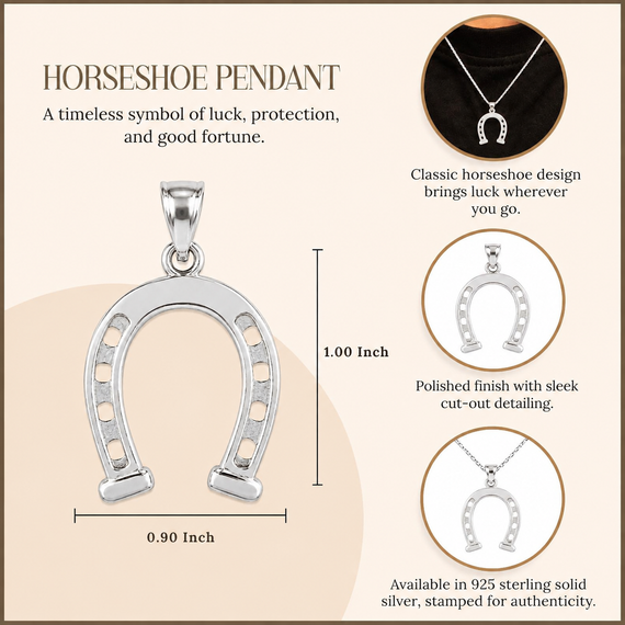 Sterling Silver Horseshoe Pendant Necklace
