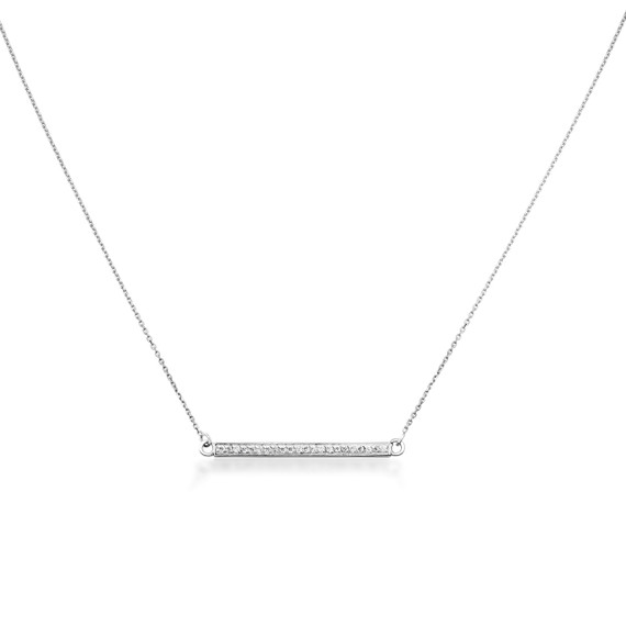 14k Gold Diamond Bar Necklace (Available in Yellow/Rose/White Gold)