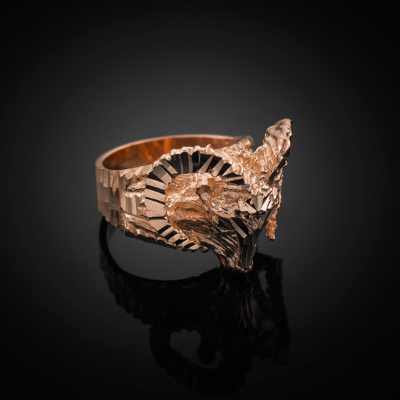 Gold Mountain Ram Aries Ring(Available in Yellow/Rose/White Gold)