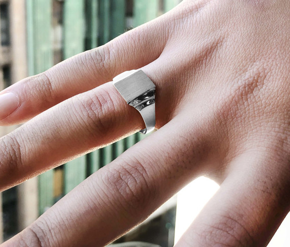 Engravable Sterling Silver Men's Signet Ring