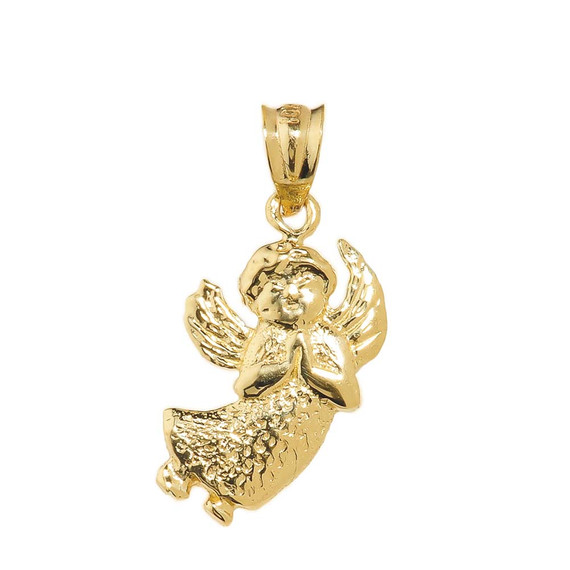 Yellow Gold Angel Charm Pendant