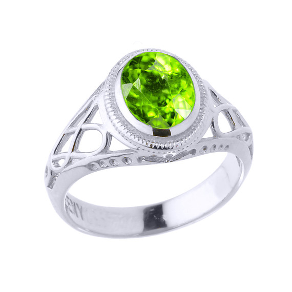 Sterling Silver Celtic Lady's CZ Birthstone Ring