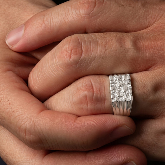 Sterling Silver Men's Nugget Ring