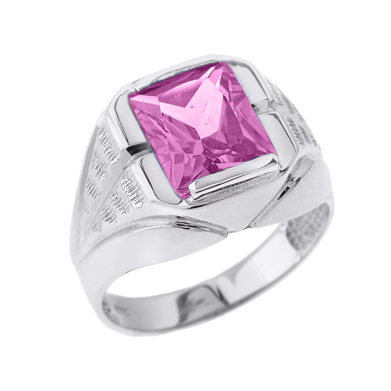 White Gold Custom Amethyst Birthstone Ring