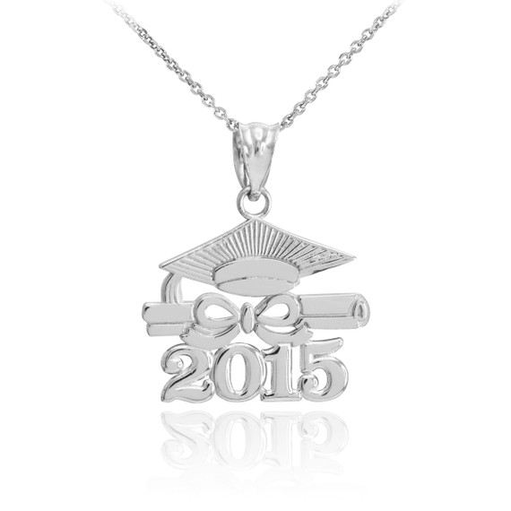 Silver "CLASS OF 2015" Graduation Pendant Necklace