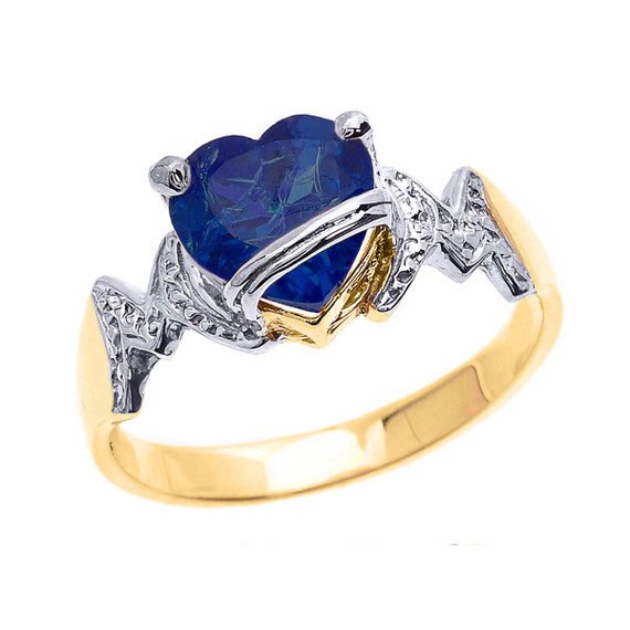 Solid Gold Mom Heart Birthstone Mother's Ring(Available in Yellow/Rose/White Gold)