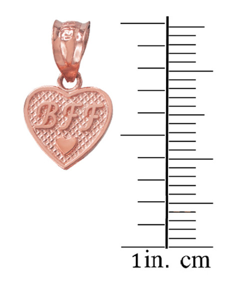 Rose Gold 'BFF' Heart Charm Necklace