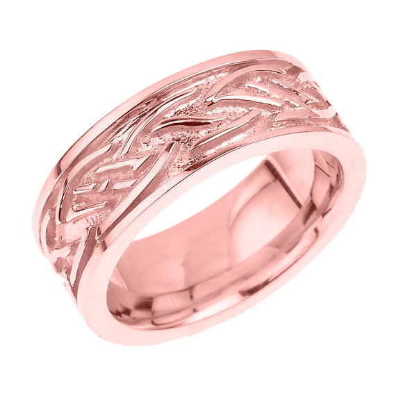 Solid Gold Celtic Knot Unisex Wedding Band (Available in Yellow/Rose/White Gold)