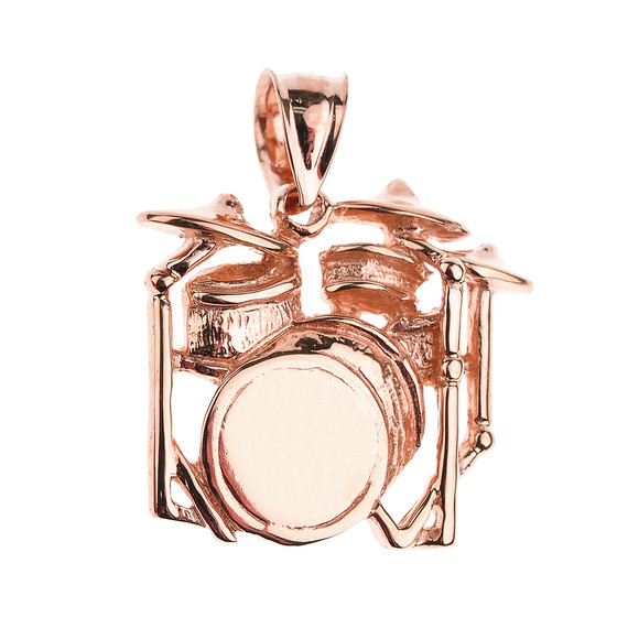 Rose Gold Drum Set Pendant Necklace