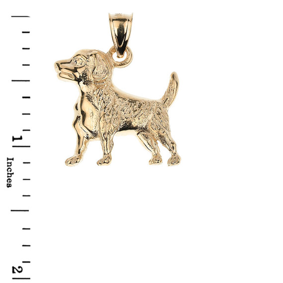 Yellow Gold Beagle Dog Pendant Necklace