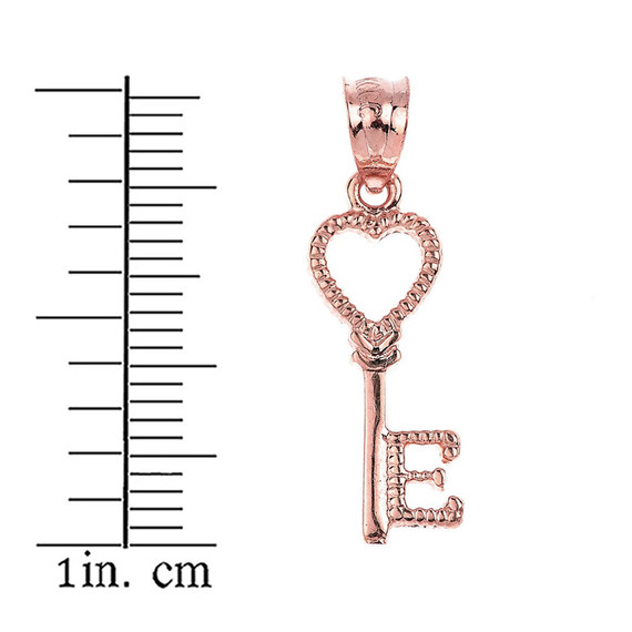 Gold Heart Key Pendant Necklace (Available in Yellow/Rose/White)