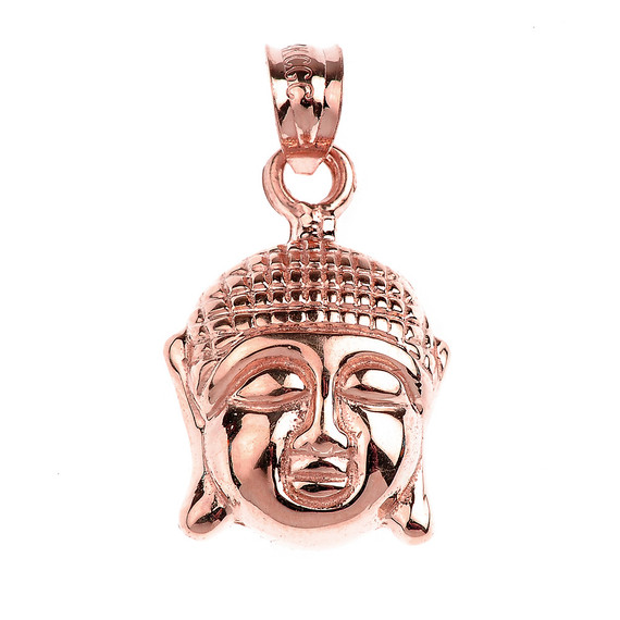 Rose Gold Buddha Head Charm Pendant Necklace