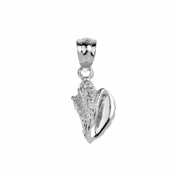 .925 Sterling Silver Seashell Beach Pendant Necklace