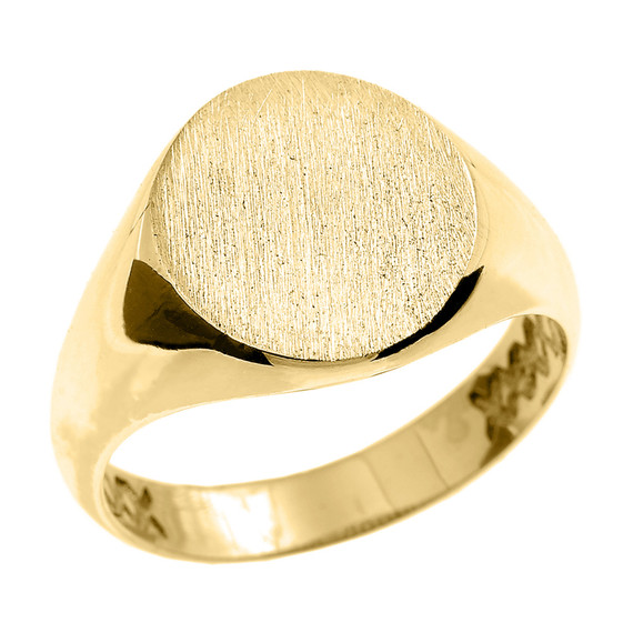 Gold Oval Engravable Men's Signet Ring (Available in Yellow/Rose/White Gold)