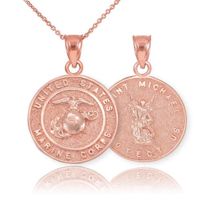 Marine corps st michael necklace gold Clearance