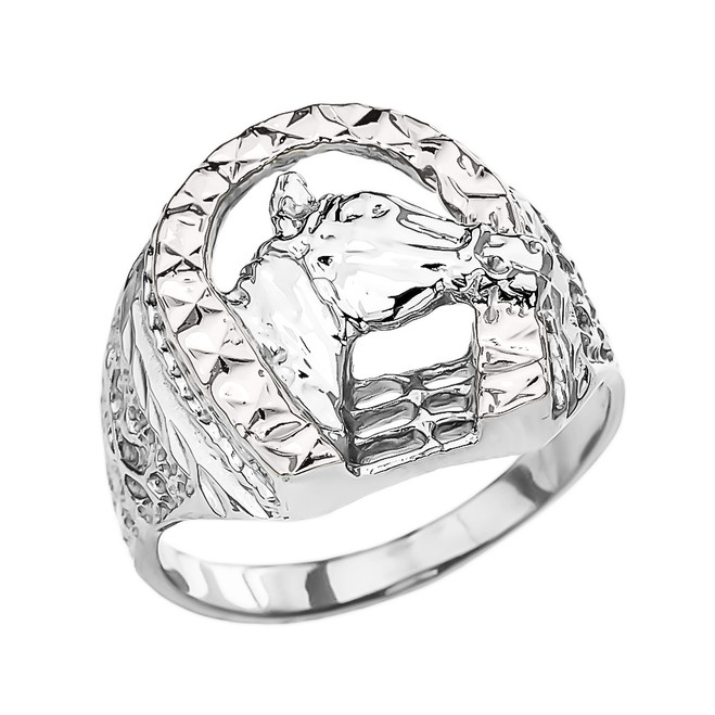 Sterling Silver Men's Horseshoe Ring
