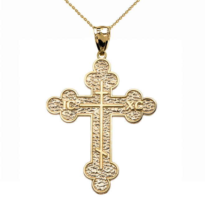 Solid Yellow Gold Saint Nicholas Greek Orthodox IC XC NIKA Cross ...