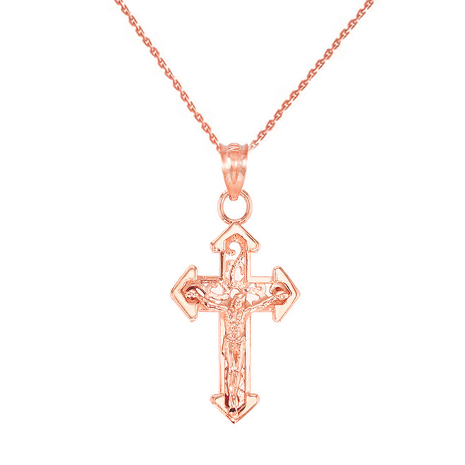 Rose Gold Dainty Cross Pendant Necklace