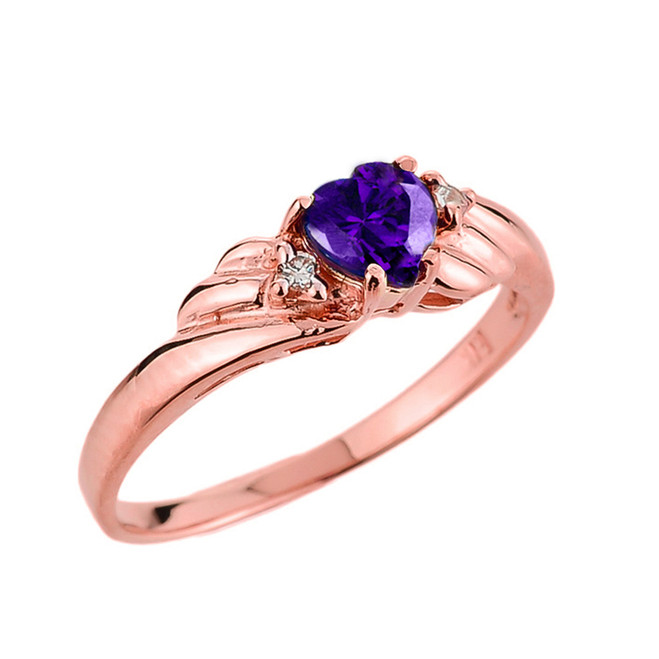 Rose gold ring with amethyst stone Clearance