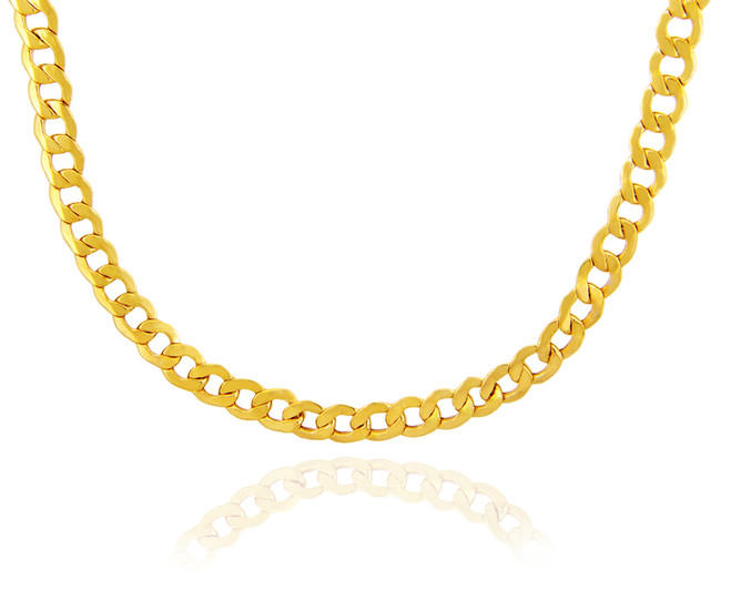 Gold Chains and Necklaces Hollow Cuban 10K Gold Chain 6.37 mm