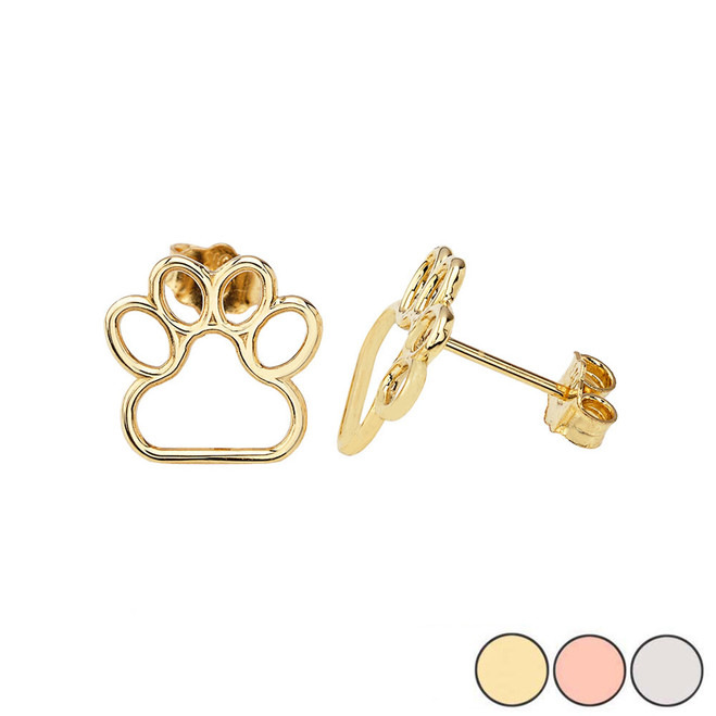 9ct gold paw print earrings Clearance