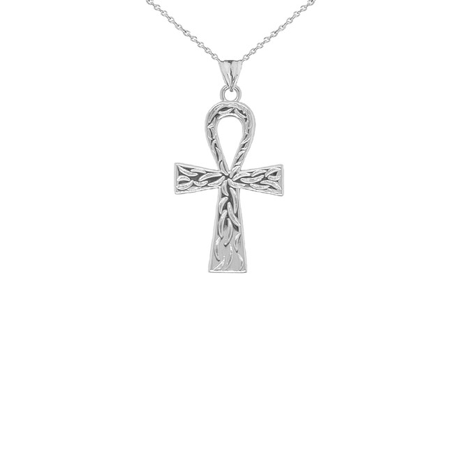 925 Sterling Silver Ankh Charm Necklace