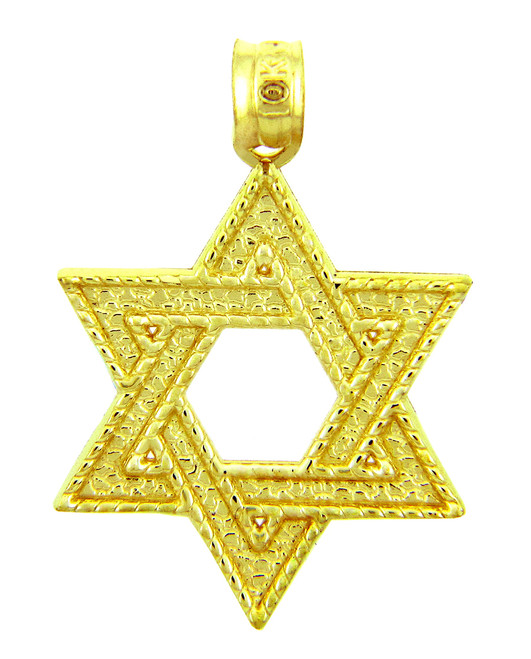 Solid gold star of david necklace Clearance