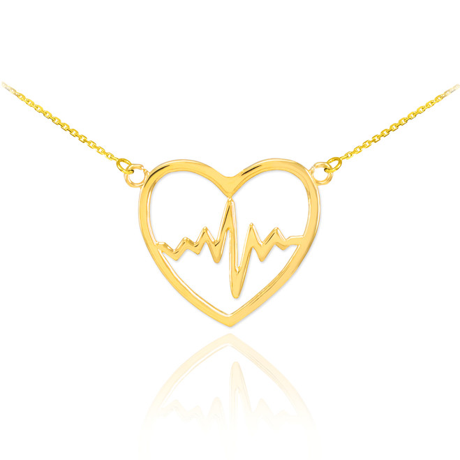 gold heartbeat necklace