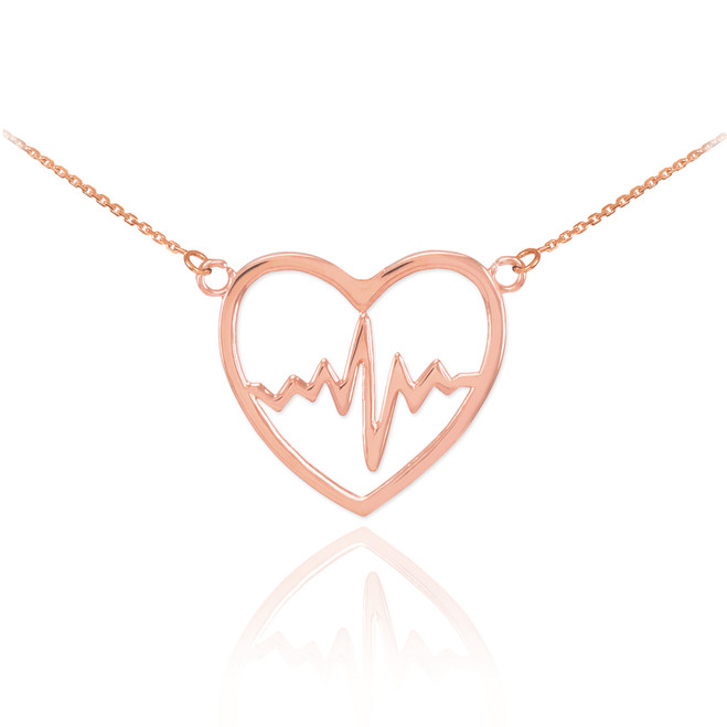 rose gold heartbeat necklace