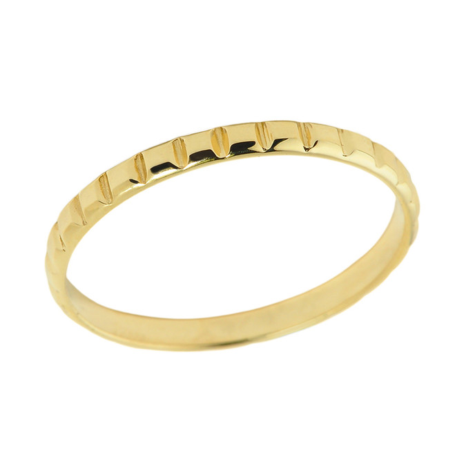 Solid Yellow Gold Plain Thumb Ring
