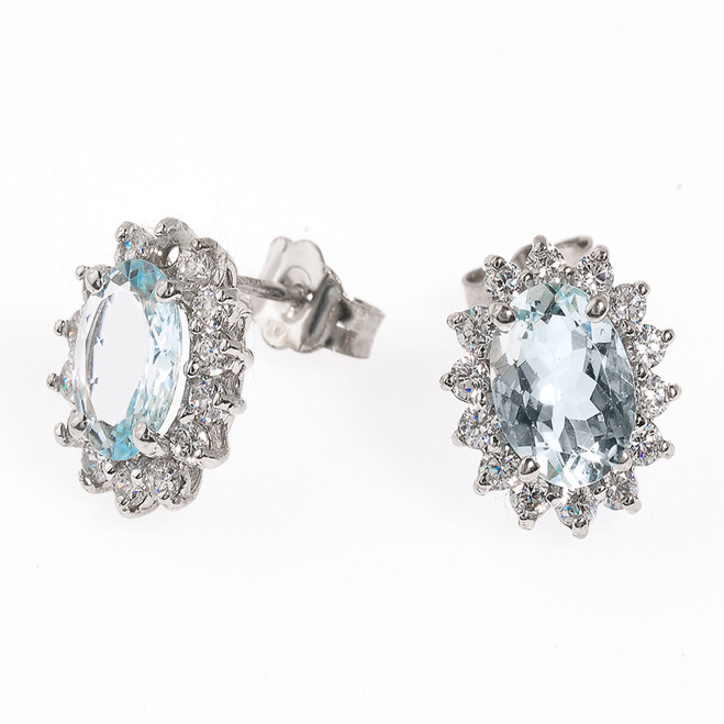light blue and gold earrings
