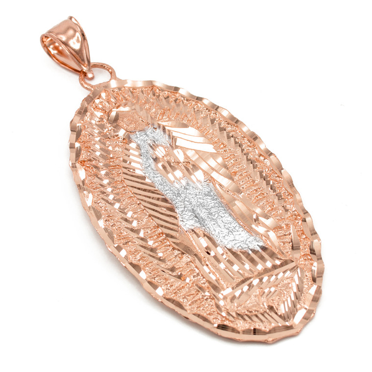 Our Lady of Guadalupe Rose Gold Extra Large Pendant