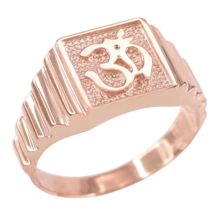 Rose Gold Om Men's Ring