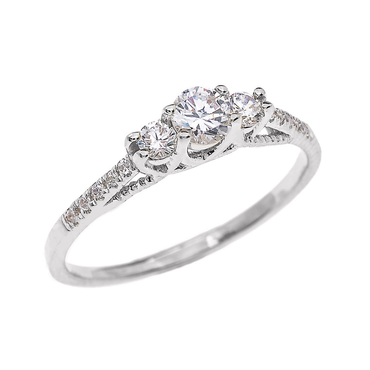 Diamond Proposal/ Engagement Ring in White Gold