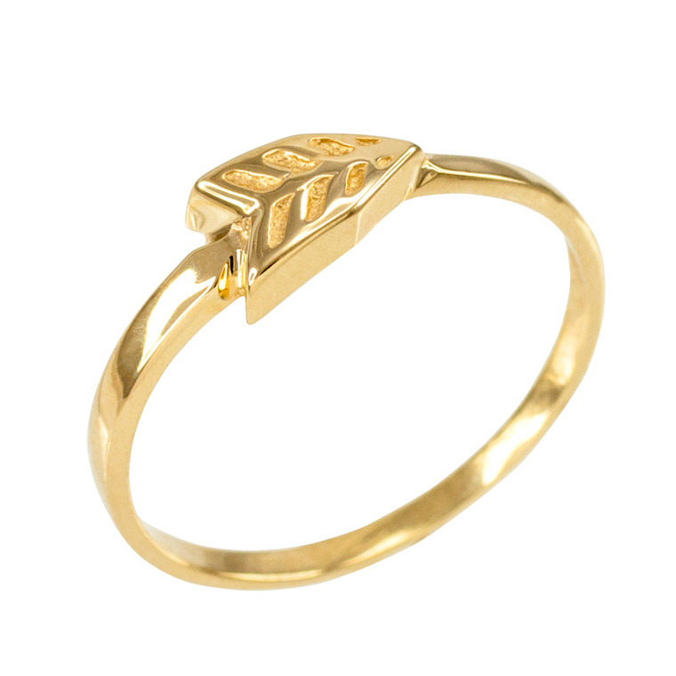Polished Gold Arrow Ring for Women