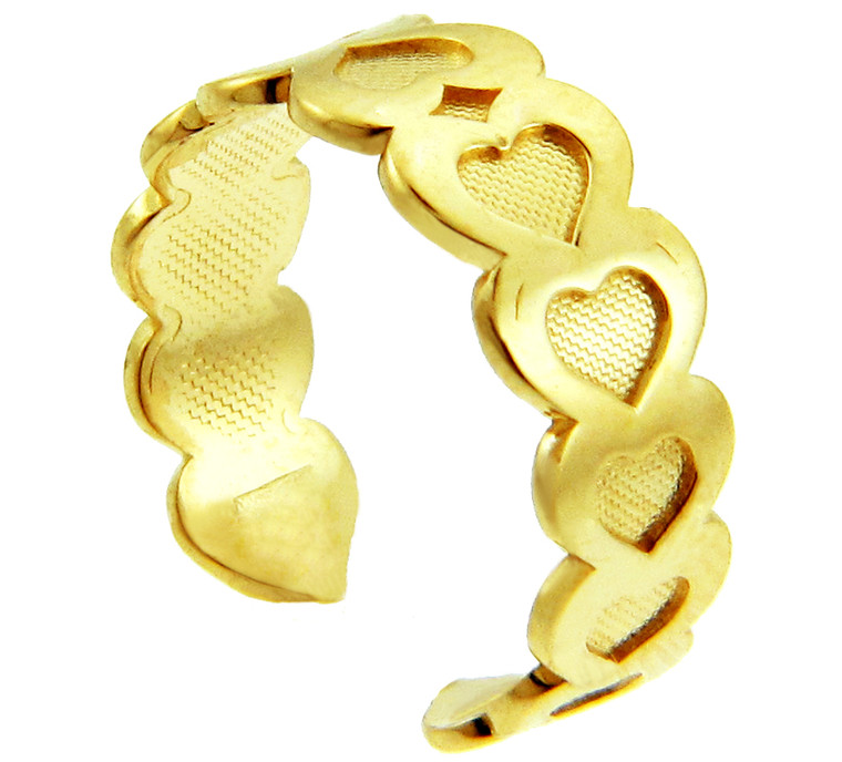 Fancy Heart Yellow Gold Toe Ring