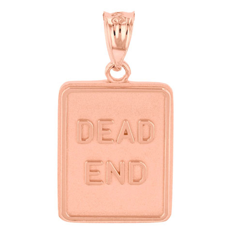 Rose Gold Dead End Traffic Sign Pendant Necklace