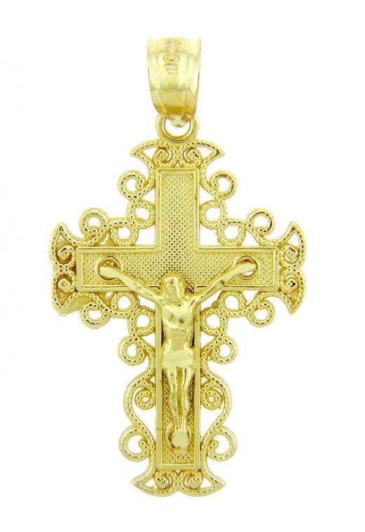 Yellow Gold Crucifix Pendant - The Rejoice Crucifix
