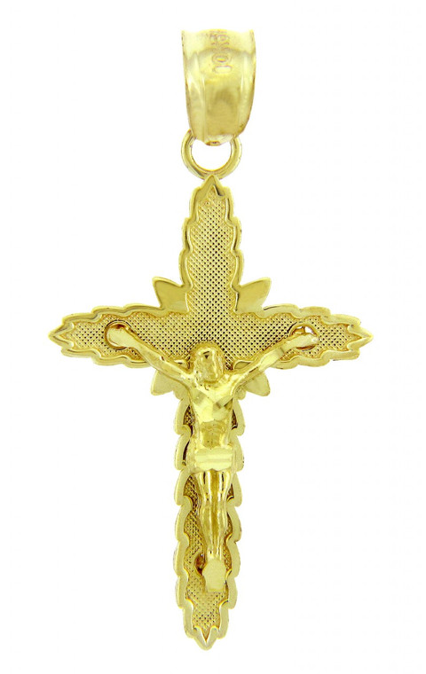 Yellow Gold Crucifix Pendant - The Son Crucifix