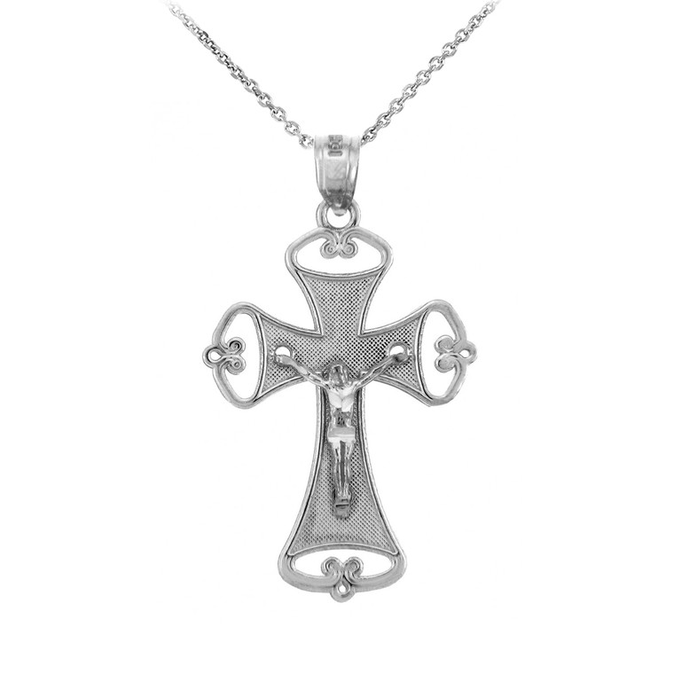 Sterling Silver Crucifix Pendant Necklace- The Trinity Crucifix