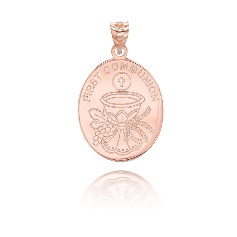 Rose Gold Personalized First Communion Pendant 