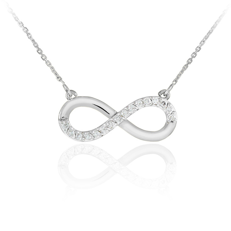 Sterling Silver Infinity Pendant CZ Necklace