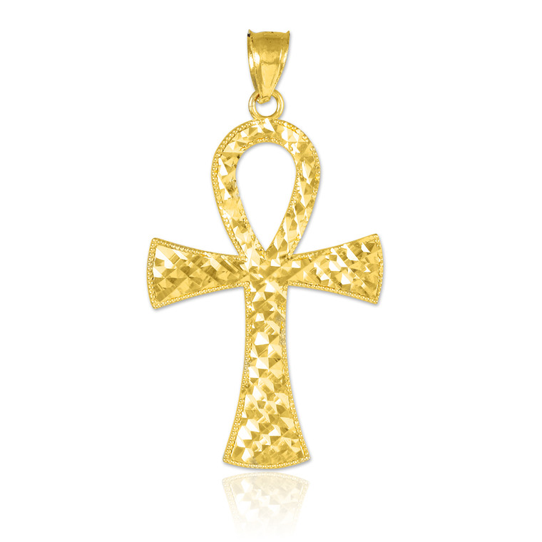 Ankh Cross Gold Pendant Necklace