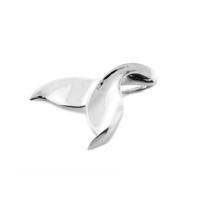 Silver Whale Fin Charm Pendant