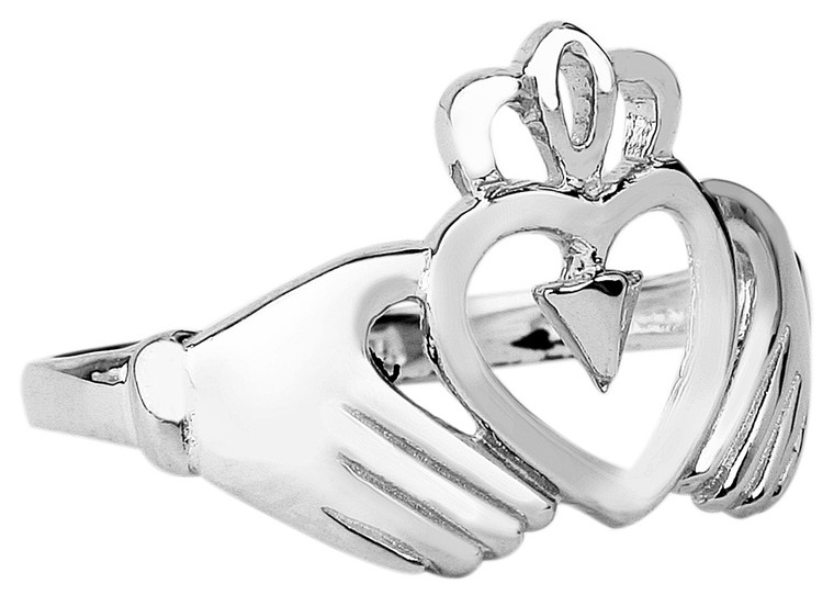 Ladies Claddagh White Gold Ring