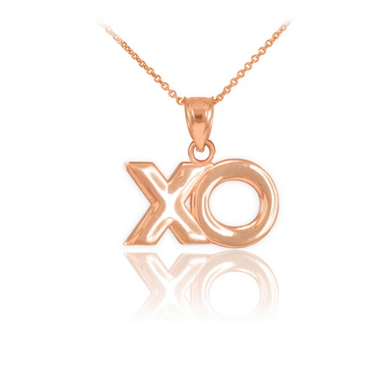 Rose Gold "XO" Hugs & Kisses Pendant Necklace