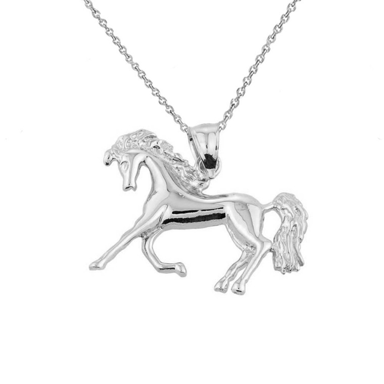 Sterling Silver Running Horse Charm Pendant