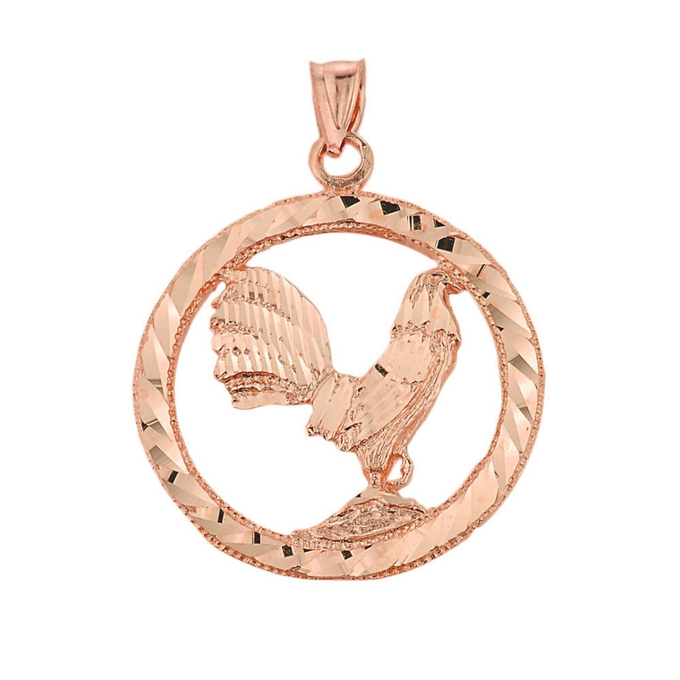 Rose Gold Rooster Pendant