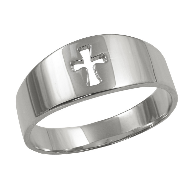Sterling Silver Cut-Out Cross Ring